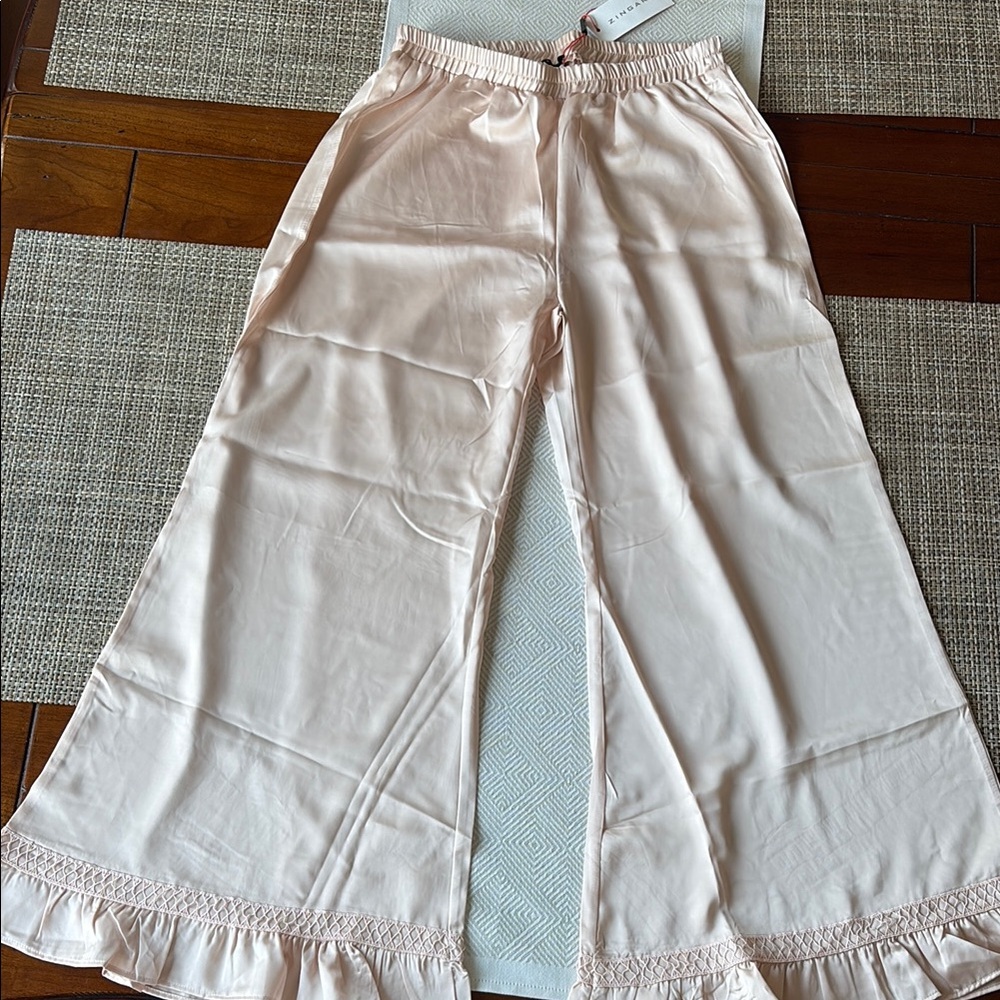 NWT Elegant Pink Wide-Leg Lounge Pants Size XS/Mex Small